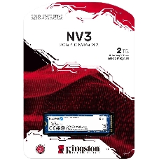 Накопитель SSD Kingston NV3, 2000Gb, M.2 2280, PCIe 4.0 x4, NVMe, R/W 6000/5000