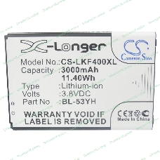Аккумулятор CameronSino CS-LKF400XL BL-53YH для LG G3 Stylus D690 3.8V, 3000mAh, 11.40Wh