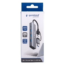 Док-станция Gembird UHB-D7, USB Type-C + USB, 3хUSB3.1, Type-C, RJ45, USB