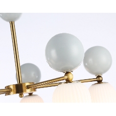 Светильник Ambrella light LH53104/5 BS/GR/FR латунь/серый/белый матовый G9*5 max 28W D650*750