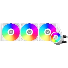 Система охлаждения Water Cooling System PCCooler DA360 Pro ARGb WH (300W, 360мм, белый, ARGb/Fans: 3x120мм, 75.8CFM, 33.7dBA, 2200RPM/Pump height 57мм, 28dBA, 3000RPM, Rad thickness 27мм/S: 1851, 1700, 1200, 20XX, 115X, AM5, AM4)