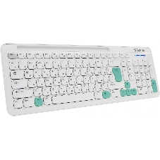 Комплект клавиатура+мышь Defender Cerrato C-978 беспроводной, USB, 1600 DPI, белый/голубой
