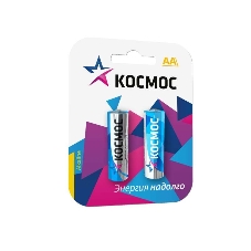 Элемент питания Космос алкалиновый LR LR6 BP-2 (блист.2шт) Элемент питания Космос алкалиновый LR LR6 BP-2 (блист.2шт)