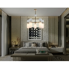 Светильник Ambrella light LH53104/5 BS/GR/FR латунь/серый/белый матовый G9*5 max 28W D650*750