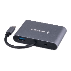 USB-концентратор Gembird UHB-D8, USB Type-C, PD100W, Jack 3,5, HDMI, VGA, USB Type-C
