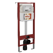 Комплект BAU 6 в 1: рамная инсталляция BAU NEO 45, унитаз подвесной безободковый вихревой со скрытым сливом Bau Nimb Hurricane3, сиденье дюропласт микролифт, кнопка смыва BAU Dream , хром