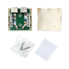 Монтажное оборудование Розетка Gembird NAS214 RJ-45 кат.STP 5e внешняя экранированная 2 порта, 110&Krone