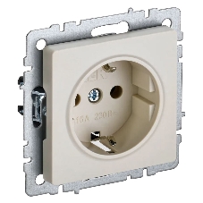 Розетка BRITE РС11-1-0-БрКр 16А с заземл. без защ. шторки беж. IEK BR-R11-16-K10 Розетка BRITE РС11-1-0-БрКр 16А с заземл. без защ. шторки беж. IEK BR-R11-16-K10