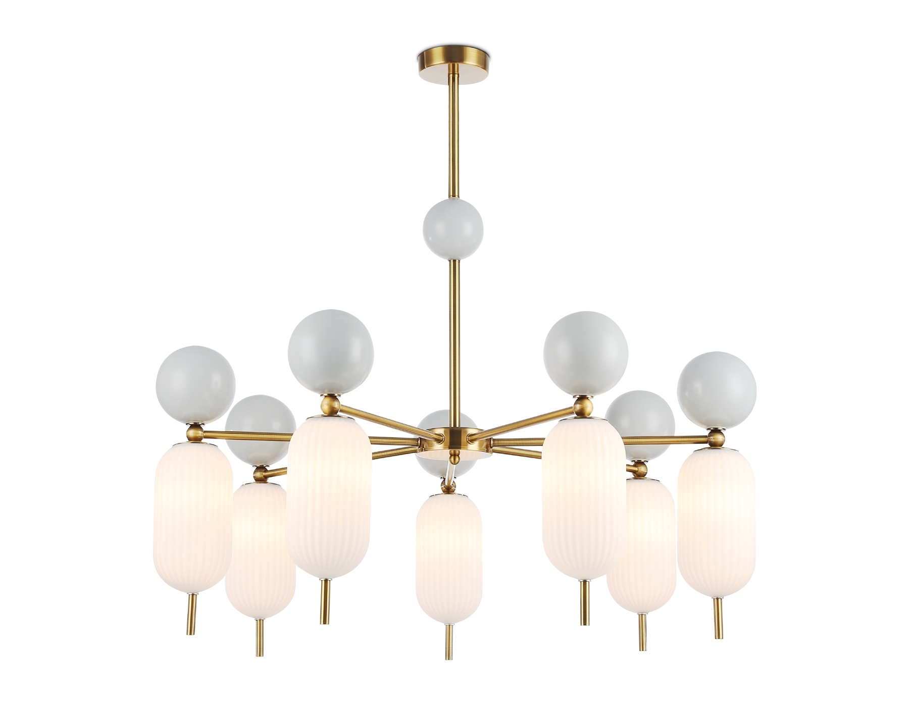 Светильник Ambrella light LH53106/7 BS/GR/FR латунь/серый/белый матовый G9*7 max 28W D800*800