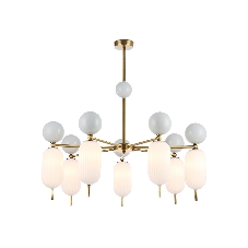 Светильник Ambrella light LH53106/7 BS/GR/FR латунь/серый/белый матовый G9*7 max 28W D800*800