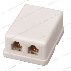 Розетка телефонная Rexant 2-м ОП RJ11 белый