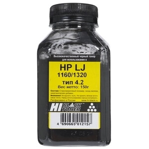 Тонер Hi-Black для HP LJ 1160/1320, Тип 3.7, Bk, 150 г, банка