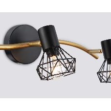 Светильник Ambrella light TR8657/3 BK/GD черный/золото E14/3 max 60W 550*100*185