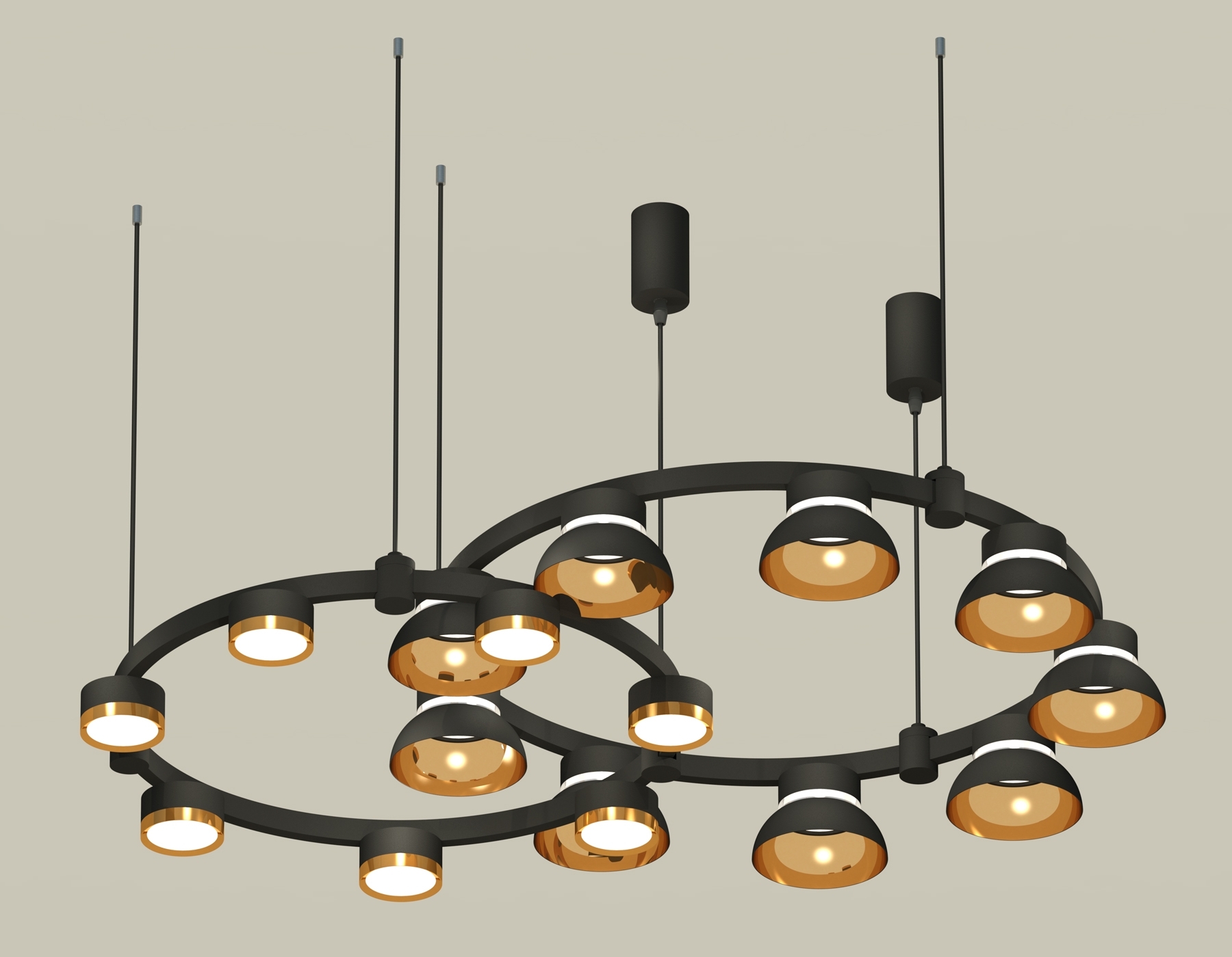 Светильник Ambrella light XR92091110/16 SBK/PYG/CL черный песок/золото желтое полированное/прозрачный GX53