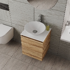 Тумба Bau Dream Blackwood 50 с дверцей, раковина BAU Dream D43, смеситель для раковины высокий Hotel Still, нержавеющая сталь, выпуск клик клак, хром