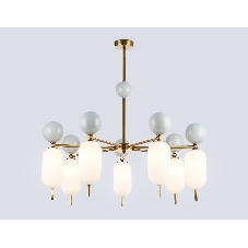 Светильник Ambrella light LH53106/7 BS/GR/FR латунь/серый/белый матовый G9*7 max 28W D800*800