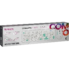 Комплект клавиатура+мышь Defender Cerrato C-978 беспроводной, USB, 1600 DPI, белый/голубой