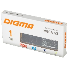 Накопитель SSD Digma Mega S3 DGSM3001TS33T, 1Tb, PCIe 3.0 x4, M.2 2280, NVMe, R/W 2130/1720