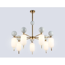 Светильник Ambrella light LH53106/7 BS/GR/FR латунь/серый/белый матовый G9*7 max 28W D800*800