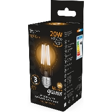 Лампа светодиодная Gauss Filament 102902120 20Вт цок.:E27 груша 220B св.свеч.бел.теп. (упак.:10шт)