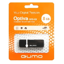 Флешка USB QUMO 8Gb, Optiva 02 Black QM8GUD-OP2 черный