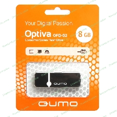 Флешка USB QUMO 8Gb, Optiva 02 Black QM8GUD-OP2 черный