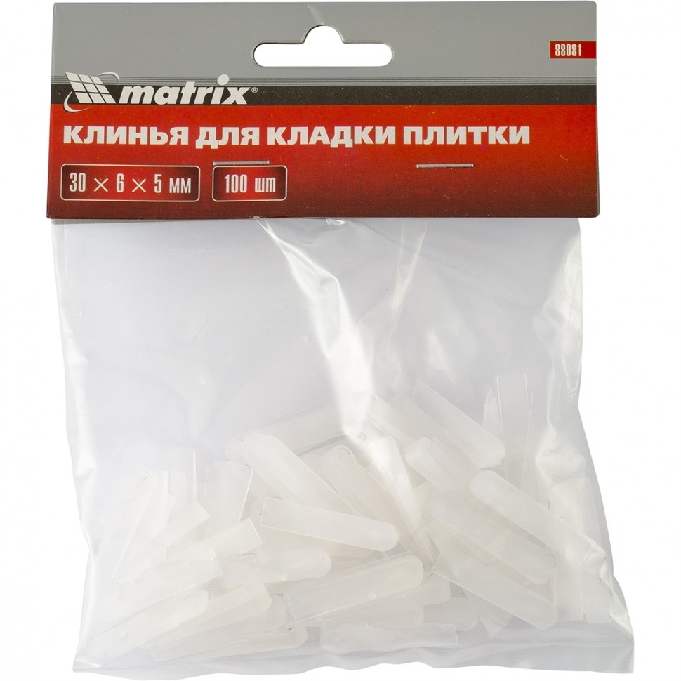 Клинья Matrix, 30х6х5мм, для кладки плитки, 100 шт.