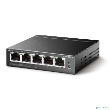 Коммутатор 5-Port 10/100Mbps Unmanaged Switch with 4-Port PoE, meta case, desktop mount, PoE budget 41W.