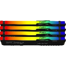 Оперативная память Kingston Fury Beast, DDR5, 128Gb (4x32Gb), 5600MHz, CL40, DIMM, радиатор, RGB, черный