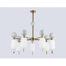 Светильник Ambrella light LH53106/7 BS/GR/FR латунь/серый/белый матовый G9*7 max 28W D800*800