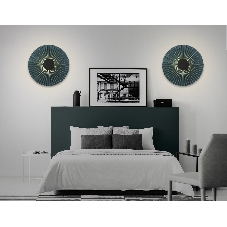Настенный светильник Ambrella light LH72645 BK/DB черный/синий 6W 3000K D300*100