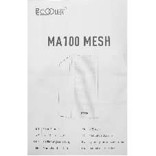 Корпус без блока питания PCCOOLER MA100 MESH BK, Mesh Mid Tower, черный, TG, 0.4 SPCC, 3x120мм ARGb ATX, mATX, mITX 160/310/180мм 2x2.5
