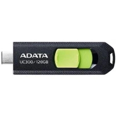 Флешка USB ADATA UC300 (ACHO-UC300-128G-RBK/GN), 128Gb, Type-C USB 3.2, R/W 100/30, черный/зеленый