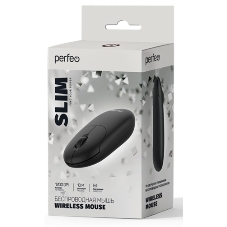 Мышь беспроводная Perfeo SLIM черный, 1200 dpi, радиоканал, USB, кнопки - 3
