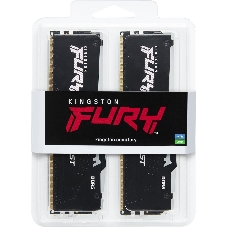 Оперативная память Kingston Fury Beast, DDR5, 128Gb (4x32Gb), 5600MHz, CL40, DIMM, радиатор, RGB, черный