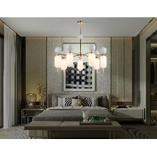 Светильник Ambrella light LH53106/7 BS/GR/FR латунь/серый/белый матовый G9*7 max 28W D800*800