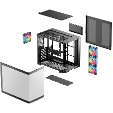 Корпус DeepCool CG530U 4F Black, Midi-Tower, чёрный, 4 x 120 мм