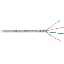 Кабель NIKOMAX U/UTP NMC 4100A-GY - 4 пары, Кат.5e (Класс D), тест по ISO/IEC, 100МГц, одножильный, BC (чистая медь), 24AWG (0,51мм), поливинилхлорид, внутренний, серый, 305м