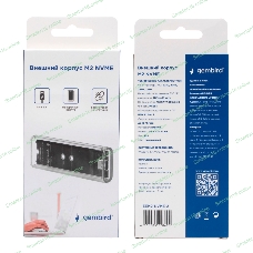 Внешний корпус Gembird EEM2-NVME-2 USB 3.1 для M2 NVME порт Type-С, пластик, прозрачный