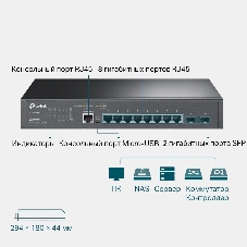 Коммутатор TP-Link SMB TL-SG3210 JetStream 8-Port Gigabit L2 Lite Managed Switch with 2 SFP Slots