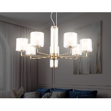 Люстра Ambrella light LH56013/7 BS/FR латунь/белый матовый E14*7 max 40W D790*1260