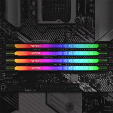 Оперативная память Patriot Viper Steel, DDR4, 16GB (2x8GB), 3600MHz, CL20, DIMM, с радиатором, RGB, черный