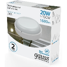 Светильник ЖКХ Elementary круг 20W 1680lm 6500K 160-260V IP65 D175*52мм белый LED