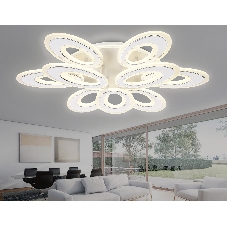 Потолочный светодиодный светильник FA8933/6+3 WH/CH белый/хром 255W 3000K-6400K 740*660*120 (ПДУ РАДИО 2.4G)