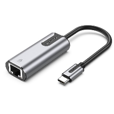 Адаптер Vention USB-C to Gigabit Ethernet Adapter 0.15M Gray Aluminum Alloy Type Адаптер Vention USB-C to Gigabit Ethernet Adapter 0.15M Gray Aluminum Alloy Type