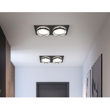 Светильник Ambrella light TN52424/2 BK/FR черный/белый матовый GX53 max 12W 210*105*45