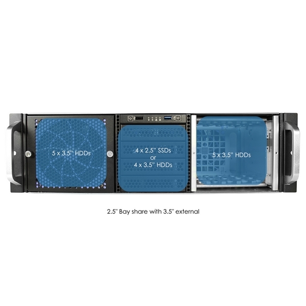 Серверный корпус YCC YRM-36514A0, 3U, E-ATX, w/o PSU, int. 10x3,5