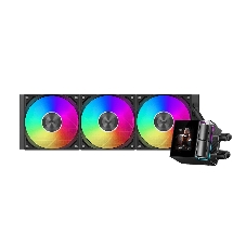 Система охлаждения Water Cooling System PCCooler DS360 Display BK (310W, 360мм, LED, Black, ARGb Pump/Fans: 3x120мм, 90.56CFM, 39.8dBA, 2500RPM/Pump height 65мм, 15dBA, 2600RPM, Rad thickness 27мм/S: 1851, 1700, 1200, 115X, AM5, AM4)
