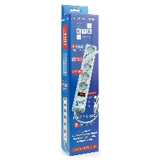 Фильтр-удлинитель Power Cube B 3,0 м 5 розеток (серый) 10А/2,2 кВт