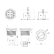 Кнопка антивандальная Rexant Ø19 12В Фикс (5с) ON-OFF/OFF-ON подсв/синяя